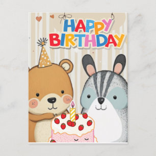 Postal Cartão personalizado Feliz Aniversário
