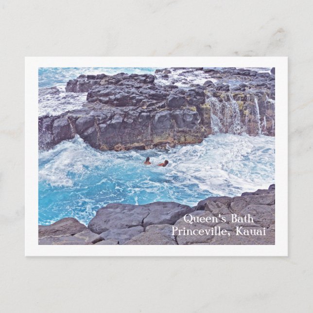 POSTAL CARTÃO POSTAL, BANHO DA RAINHA/PRINCEVILLE, KAUAI, (Frente)