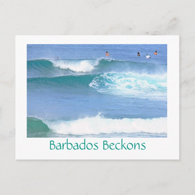Postal cartão postal/BARBADOS BECKONS/ COM ALGUMAS ONDAS (Frente)