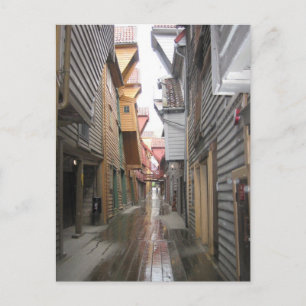Postal Cartão Postal: Bryggen Walkway, Bergen, Noruega