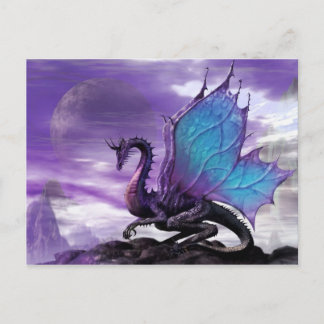 Postal Cartão-postal do Dragão Roxo | Cartão de Saudação 