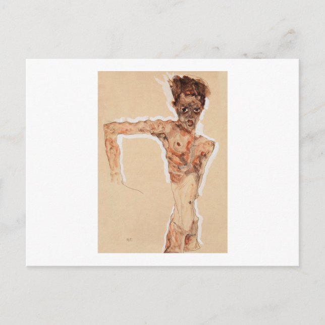 POSTAL  CARTÃO POSTAL: EGON SCHIELE : AUTORETRATO 1912 (Frente)
