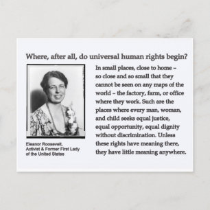 Postal Cartão Postal-Eleanor Roosevelt Direitos Humanos