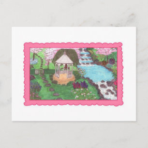 Postal Cartão postal-Gazebo em ambiente de jardim