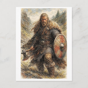 Postal Cartão postal. Guerreiro viking