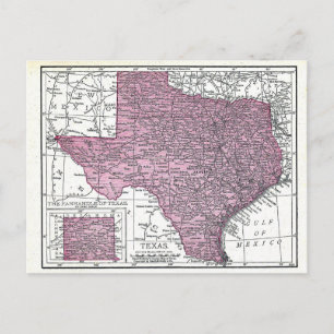Postal Cartão postal: Mapa do Texas, 1921