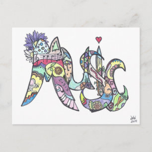 Postal cartão postal: música
