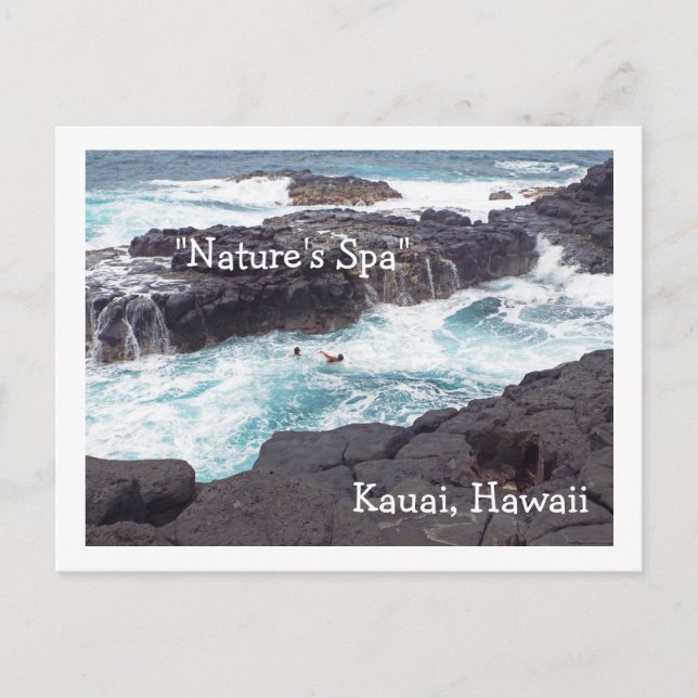 Postal cartão postal, "NATURE'S SPA"/QUEEN'S BATH AREA/KA (Frente)