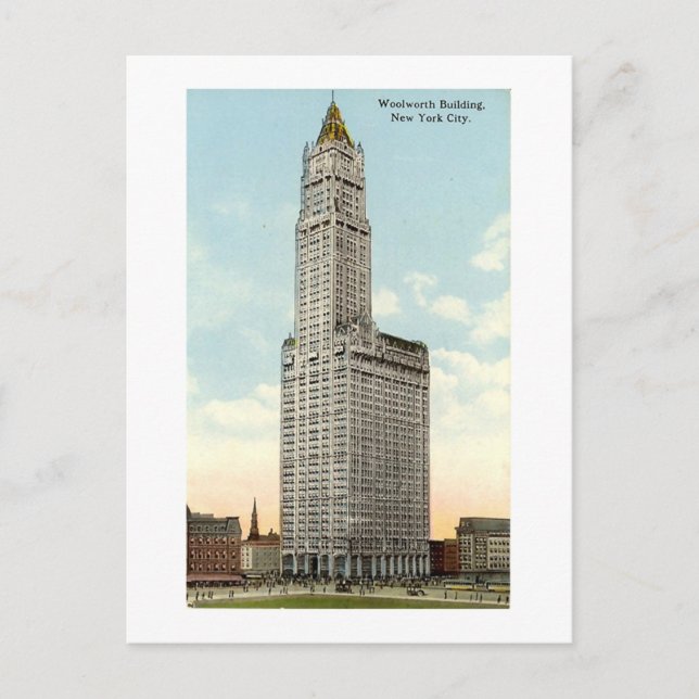 Postal Cartão postal, Nova Iorque, Woolworth Building 191 (Frente)