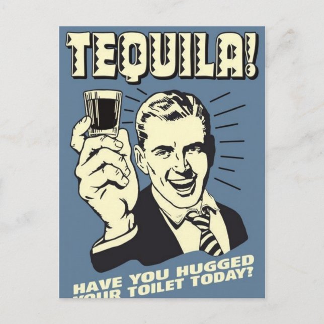 Postal cartão postal, retrô, tequila (Frente)
