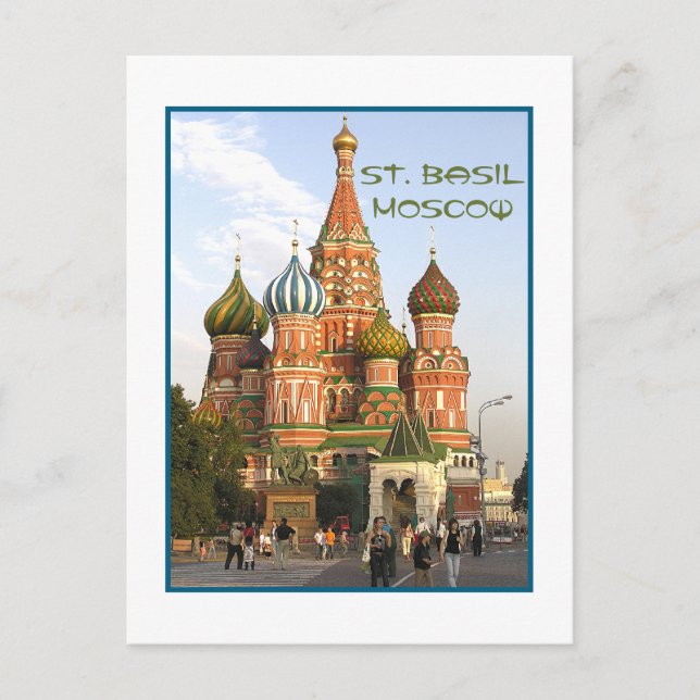 Postal cartão postal, "Rua.Basil's, Moscou" (Frente)