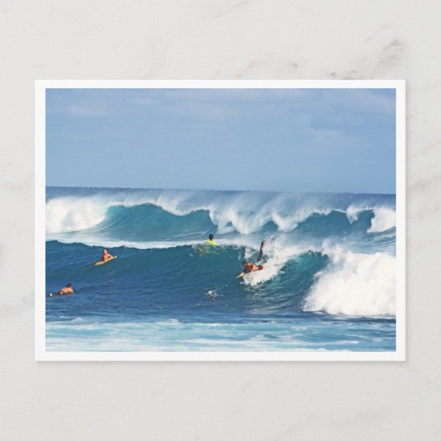 POSTAL CARTÃO POSTAL, "SURFANDO EM KAUAI" (Frente)