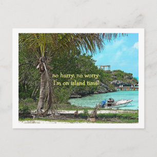 Postal cartão postal/ Turks e Caicos/ "sem pressa, sem pr