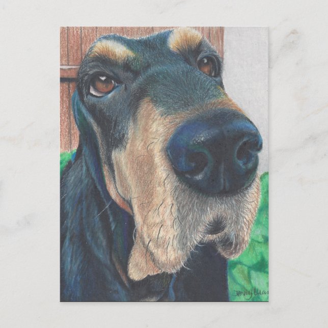Postal cartão poste de cão preto (Frente)