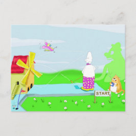 Postal cartão poste de golfe louco