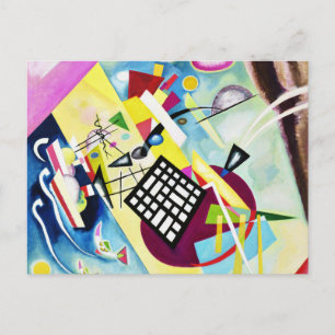 Postal Cartão preto da grade de Kandinsky