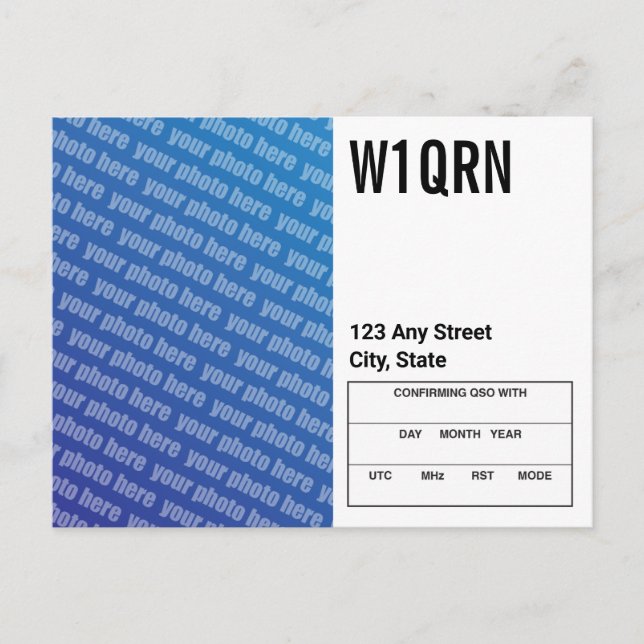 Postal Cartão QSL Adicione Sua Própria Foto (Frente)