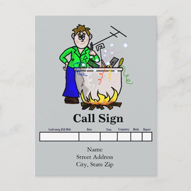 Postal Cartão QSL Homebrew Ham Personalize-O! (Frente)