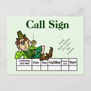 Postal Cartão QSL Rádio Leprechaun Irlandês Personaliza-O