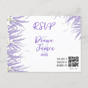 Postal Cartão RSVP do estilo de Lavanda de casamento