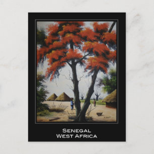 Postal Cartão senegalês da arte