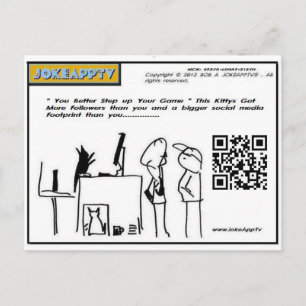 Postal cartão social dos desenhos animados dos meios