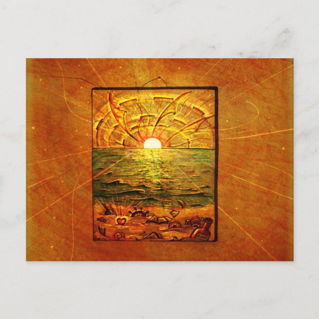 Postal Cartão Trabalho de arte verde (Frente)