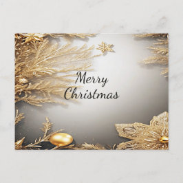 Postal Cartão único de Natal de Férias Decorativas Dourad