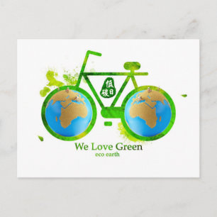 Postal Cartão verdes eco-amigáveis ambientais da