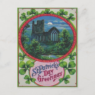 Postal Cartão Vintage do Castelo de Blarney do Dia de São