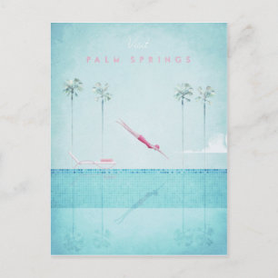 Postal Cartaz de Viagem Antigo de Palm Springs - Cartão P