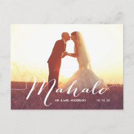 Postal Casamento Fotográfico Mahalo 2 Obrigado Cartão Pos