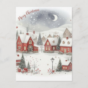 Postal Casas de Natal Vintage Retro na Postagem de Cartão