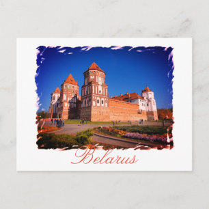 Postal Castelo de Mir na Bielorrússia Arquitetura Cartão