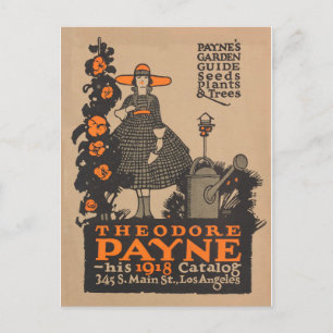 Postal Catálogo e cartão de jardim de vindima