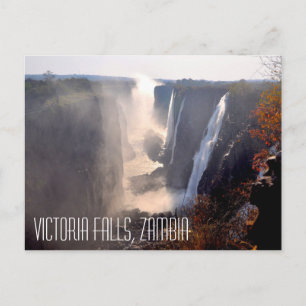 Postal Cataratas Vitória, cartão da Zâmbia