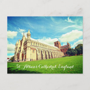 Postal Catedral dos Albanos da rua, Inglaterra, cartão p