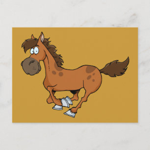 POSTAL CAVALEIRO DE CARTÃO FUNNADO CORRENDO GALLOPING
