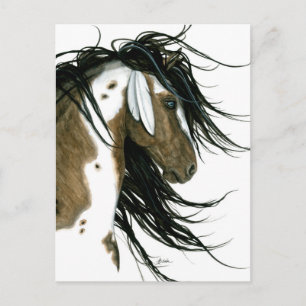 Postal Cavalo de Cartão de Posto Majestoso Pinto por Bih