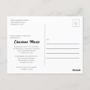 Postal Celebração Batismo para Cartão de Posto Baptism