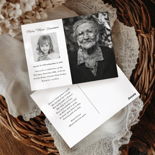 Postal Celebração do Serviço Memorial do Cartão com fotos (Criador carregado)