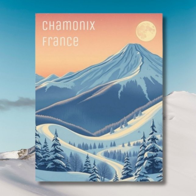 Postal Chamonix France, férias de esqui moderno Cartão po (Criador carregado)