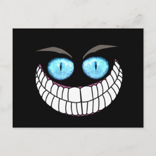 Postal Cheshire Cat - Cartão de Posto de Olhos Azuis