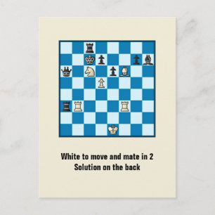 Postal Chess Mate In 2 Quebra-cabeça Nº 1 Cartão Posta