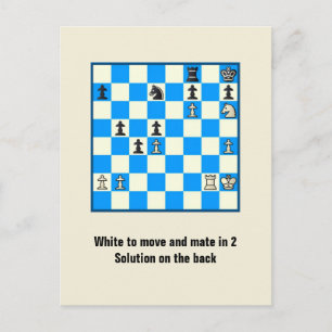 Postal Chess Mate In 2 Quebra-cabeça nº 5 Cartão Posta