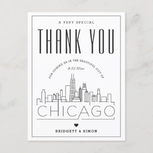 Postal Chicago Wedding Obrigados para o próximo! Cartão