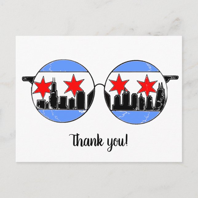 Postal chicagogles obrigado que você posta cartão (Frente)