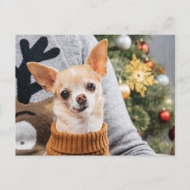 Postal Chihuahua Dog Natal com Cartão de Posto de Árvore 