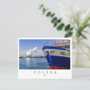 Postal Cidade de Hel, litoral, Polônia, Polska, Cartão po