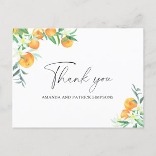 Postal Citrus - Cartão de Agradecimento de Casamento